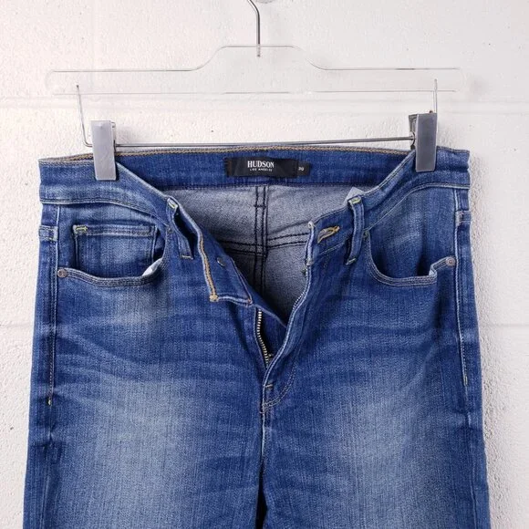Hudson Nico Super Skinny Distressed High Rise Denim Blue Jeans Women's Size‎ 30 - Picture 4 of 10
